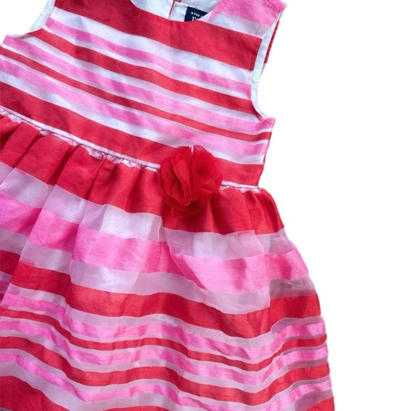 Children’s Place  12-18M Girls Red/Pink Striped Party Dress - Picture 2 of 5